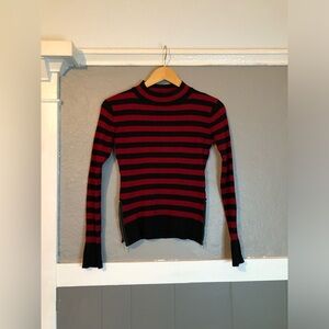 Unique Vintage Jawbreaker Red Black Strioe Zipper Swaeter Medium Punk Goth